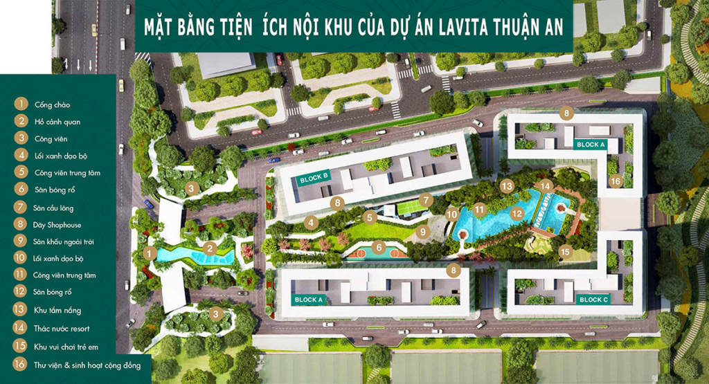 Tiện ích nội khu dự án Lavita Thuận An