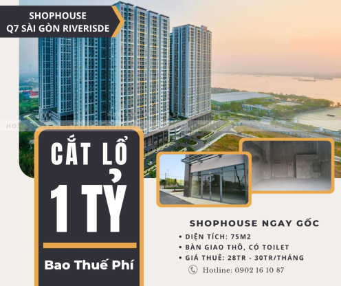 Giá bán shop house Q7 SaiGon Riverside do Gemma Land cập nhật