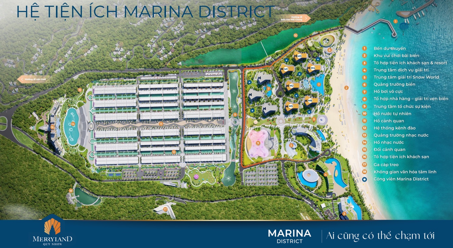 Hệ thống tiện ích đẳng cấp quốc tế của phân khu Marina District