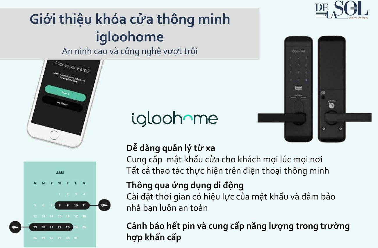 Khóa cửa thông minh bàn giao dự kiến của căn hộ delasol Quận 4 do Gemma Land cập nhật