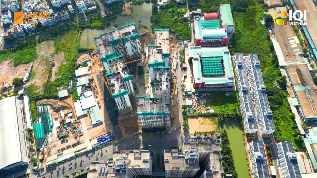 Hình ảnh thực tế tiến độ thi công dự án AKARI CITY – Bình Tân của Nam Long Group tháng 9.2023