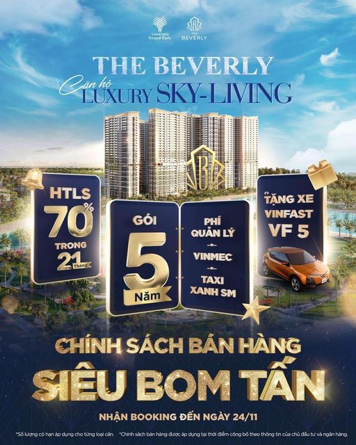 Chính sách bán hàng Phân khu Beverly Vinhomes Grand Park Quận 9