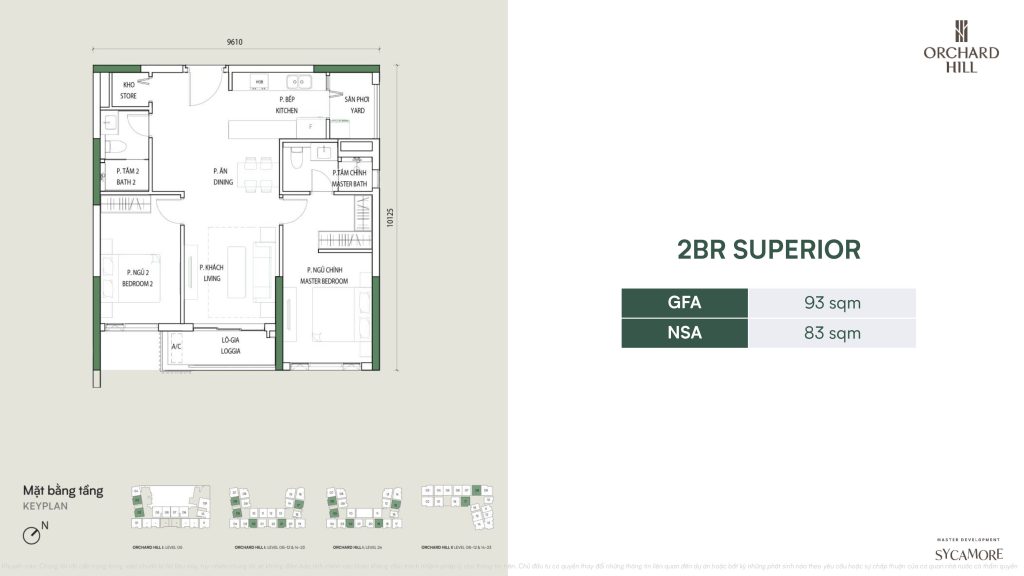 Layout căn hộ Orchard Hill - Sycamore Bình Dương