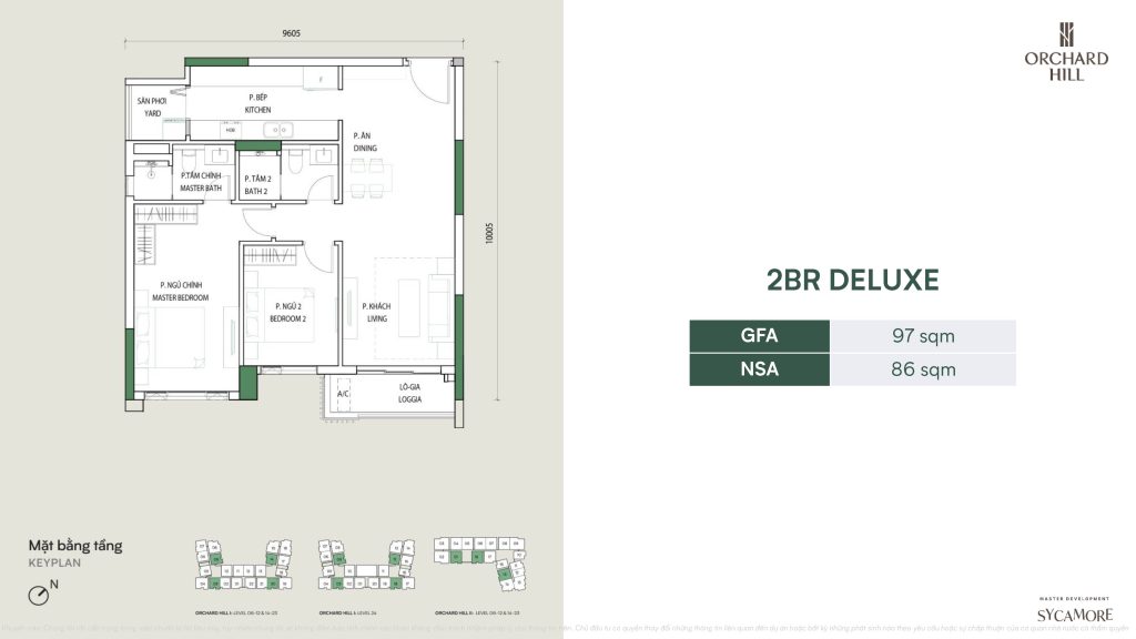 Layout căn hộ Orchard Hill - Sycamore Bình Dương