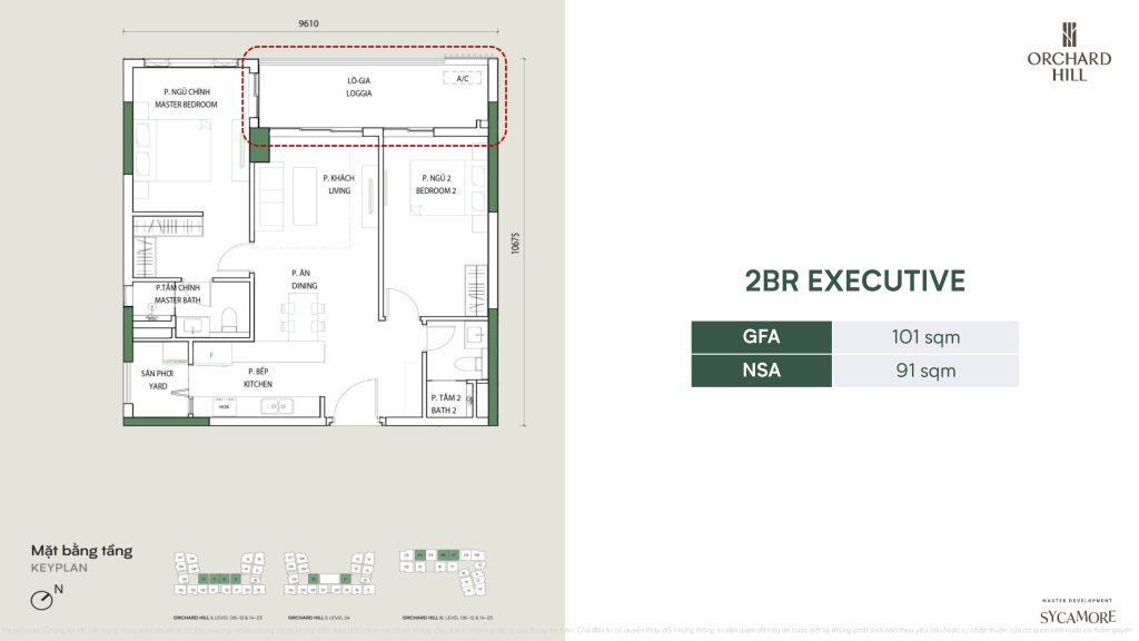 Layout căn hộ Orchard Hill - Sycamore Bình Dương