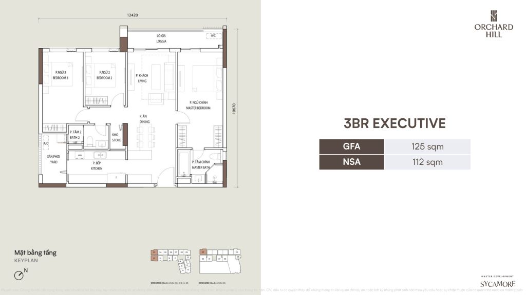 Layout căn hộ Orchard Hill - Sycamore Bình Dương