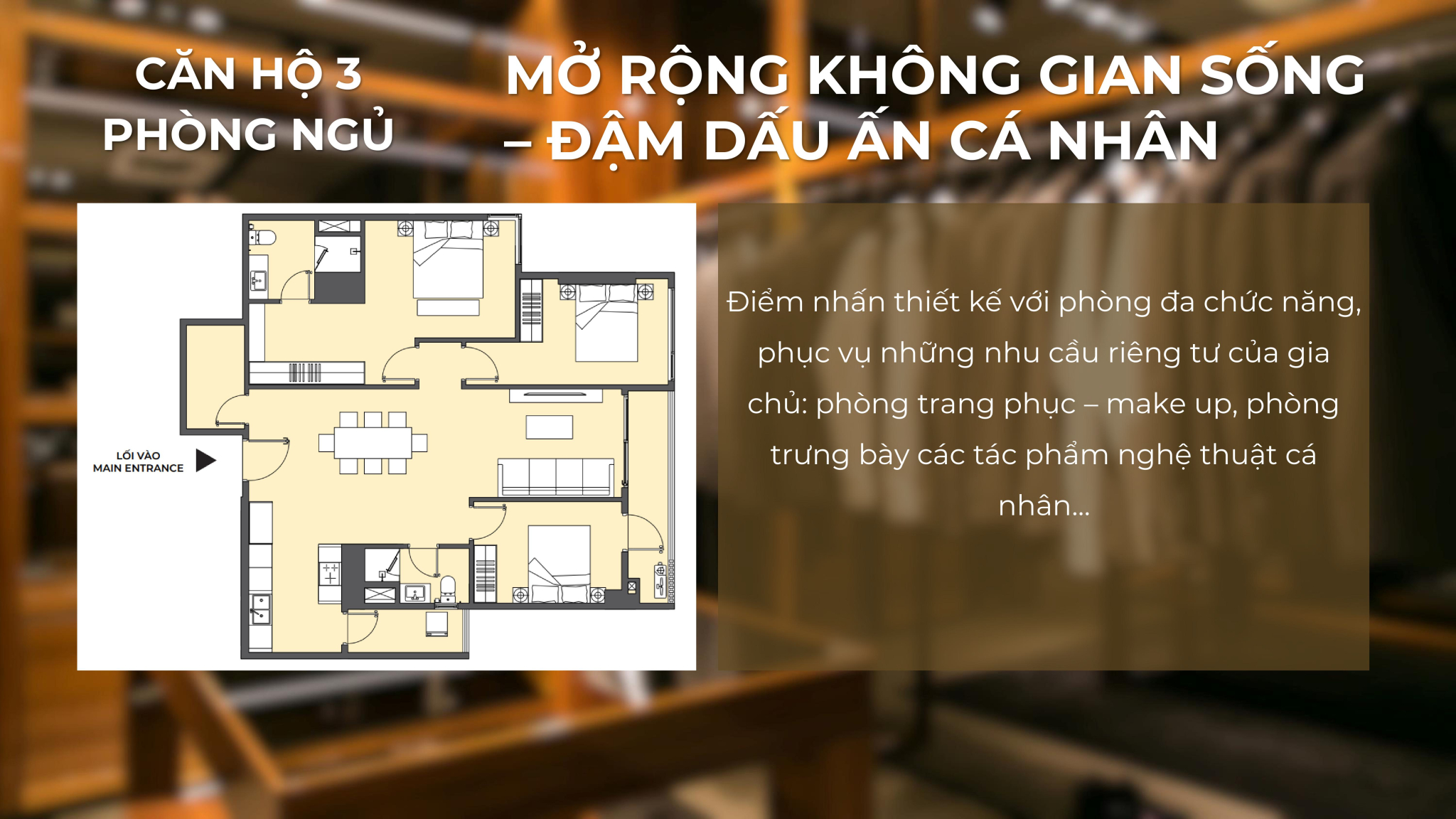 Mở rộng không gian sống - đậm dấu ấn cá nhân cùng thiết kế căn 3 phòng ngủ