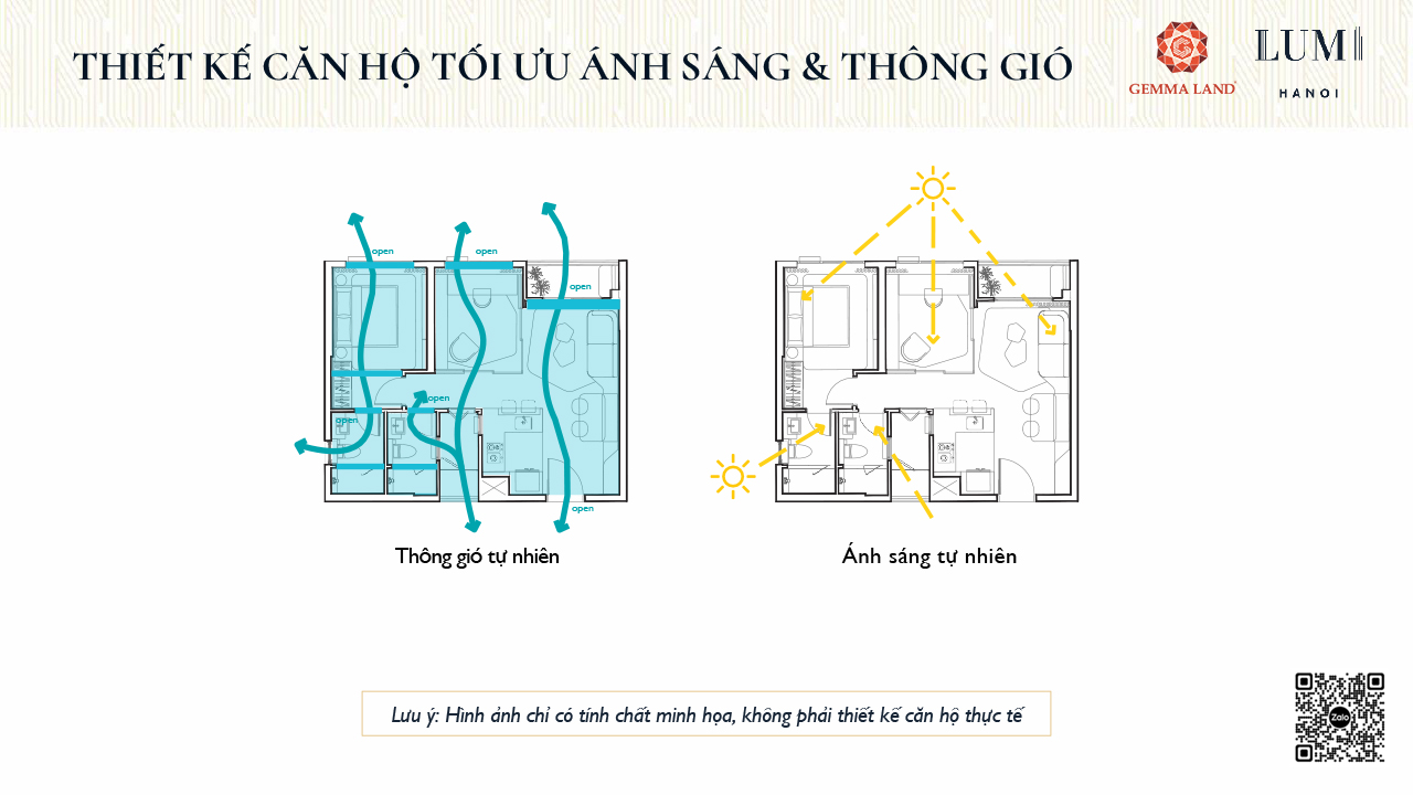 Thiết kế căn hộ Lumi Ha Noi tối ưu ánh sáng & thông gió