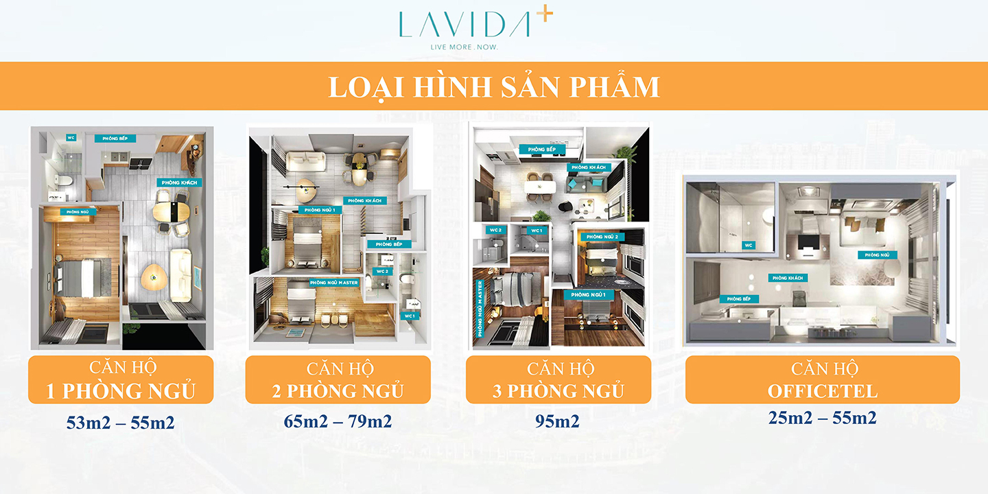 Thiết kế các loại hình sản phẩm căn hộ Lavida Plus