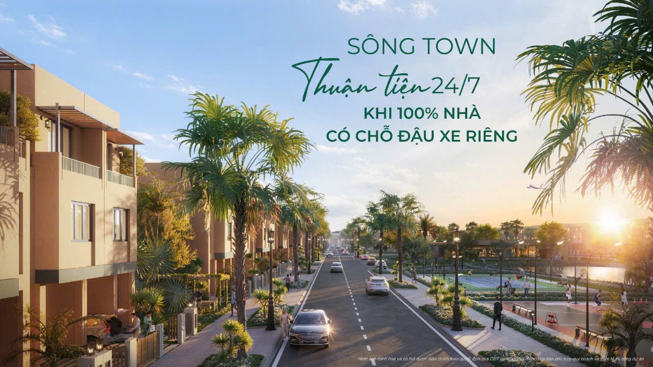 Sông Town 100% các căn có chỗ đậu xe riêng